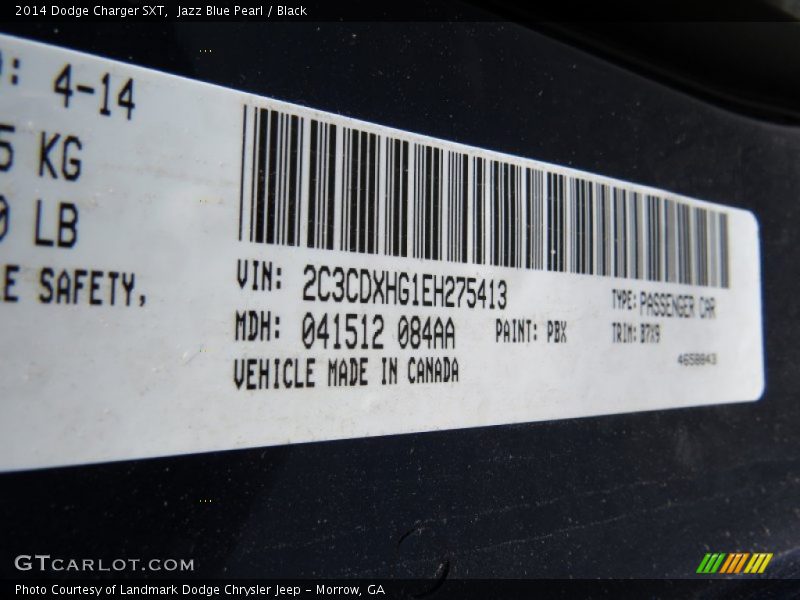 Jazz Blue Pearl / Black 2014 Dodge Charger SXT