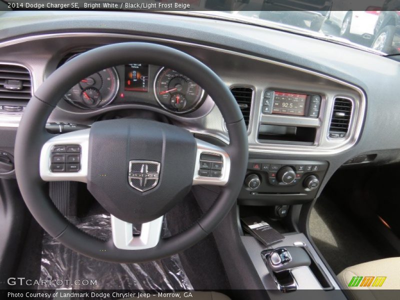 Bright White / Black/Light Frost Beige 2014 Dodge Charger SE