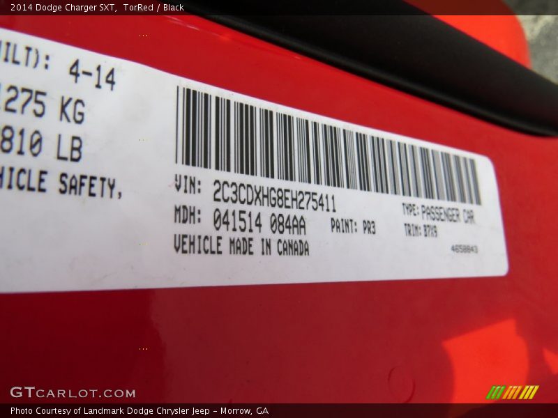 TorRed / Black 2014 Dodge Charger SXT