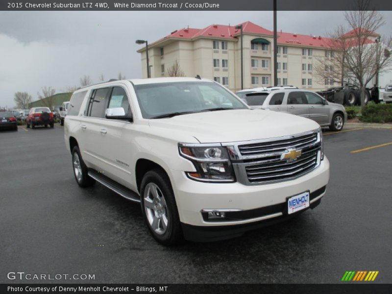 White Diamond Tricoat / Cocoa/Dune 2015 Chevrolet Suburban LTZ 4WD