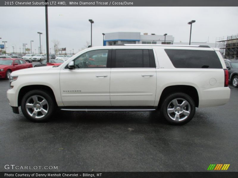 White Diamond Tricoat / Cocoa/Dune 2015 Chevrolet Suburban LTZ 4WD