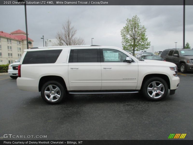 White Diamond Tricoat / Cocoa/Dune 2015 Chevrolet Suburban LTZ 4WD