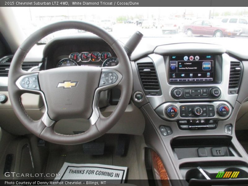 White Diamond Tricoat / Cocoa/Dune 2015 Chevrolet Suburban LTZ 4WD