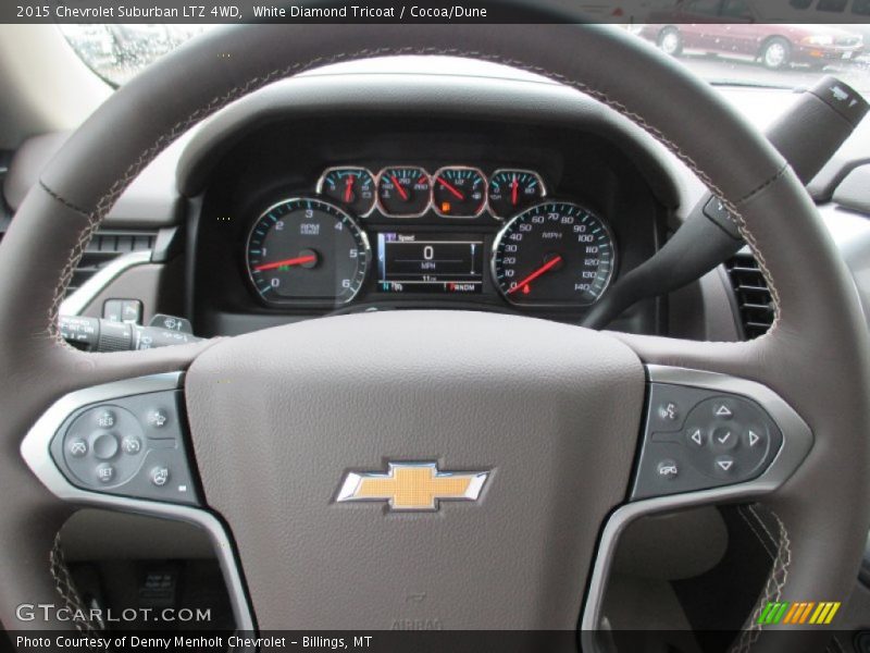 White Diamond Tricoat / Cocoa/Dune 2015 Chevrolet Suburban LTZ 4WD