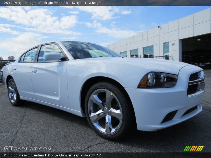 Bright White / Black/Light Frost Beige 2014 Dodge Charger SE