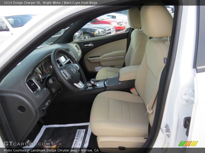 Bright White / Black/Light Frost Beige 2014 Dodge Charger SE