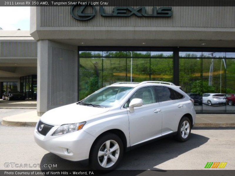 Tungsten Silver Pearl / Light Gray 2011 Lexus RX 350 AWD