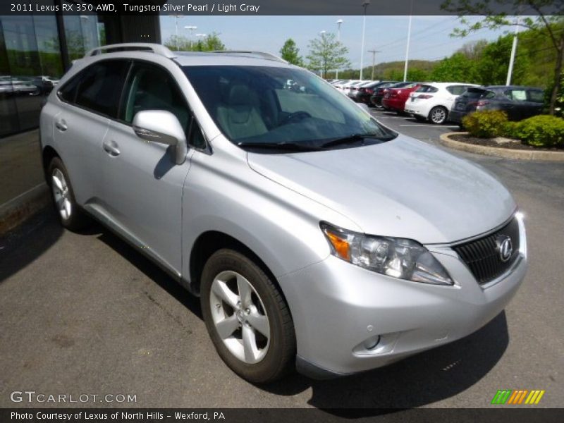 Tungsten Silver Pearl / Light Gray 2011 Lexus RX 350 AWD