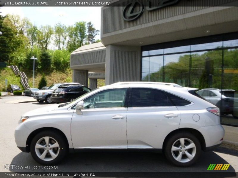 Tungsten Silver Pearl / Light Gray 2011 Lexus RX 350 AWD