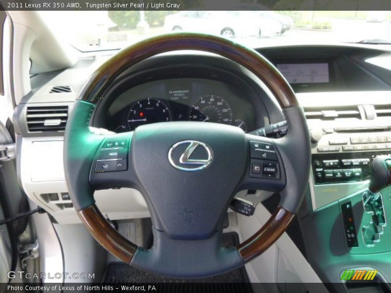 Tungsten Silver Pearl / Light Gray 2011 Lexus RX 350 AWD
