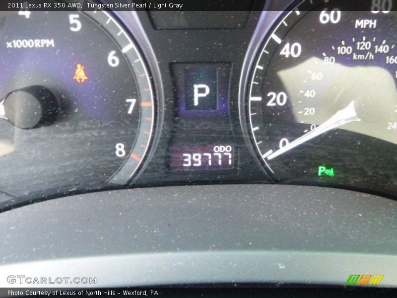 Tungsten Silver Pearl / Light Gray 2011 Lexus RX 350 AWD