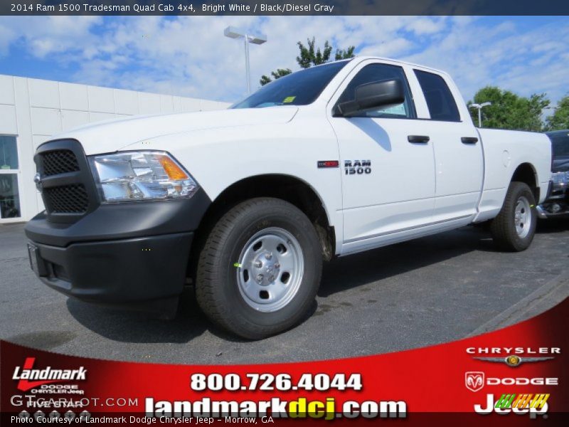 Bright White / Black/Diesel Gray 2014 Ram 1500 Tradesman Quad Cab 4x4