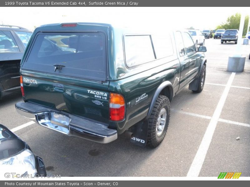 Surfside Green Mica / Gray 1999 Toyota Tacoma V6 Extended Cab 4x4