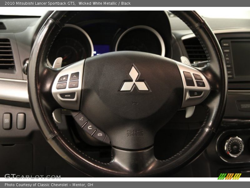 Wicked White Metallic / Black 2010 Mitsubishi Lancer Sportback GTS