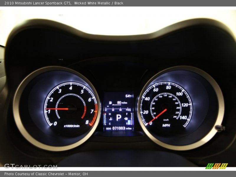Wicked White Metallic / Black 2010 Mitsubishi Lancer Sportback GTS