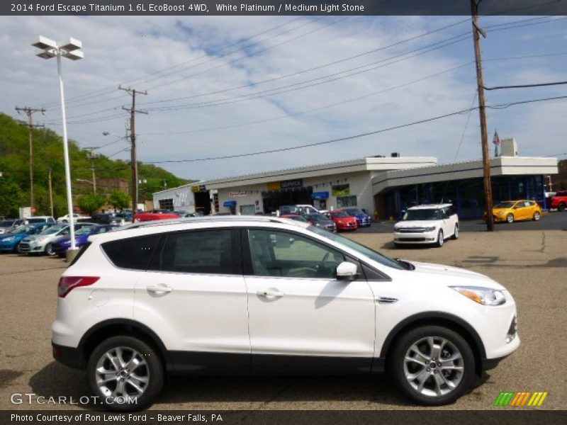 White Platinum / Medium Light Stone 2014 Ford Escape Titanium 1.6L EcoBoost 4WD