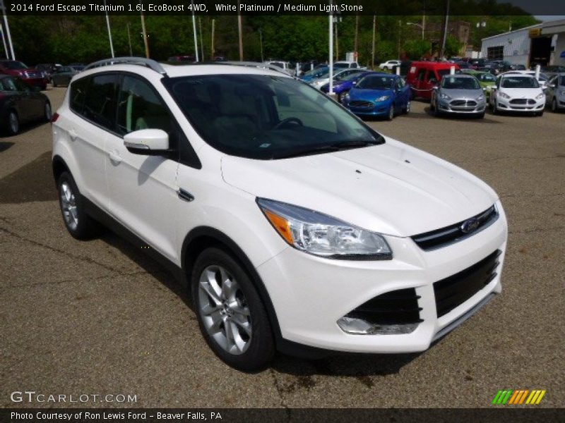 White Platinum / Medium Light Stone 2014 Ford Escape Titanium 1.6L EcoBoost 4WD