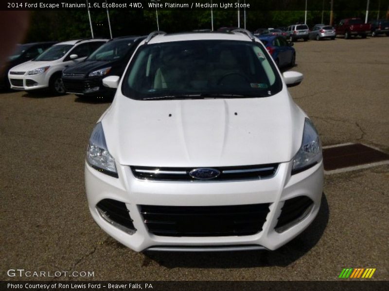 White Platinum / Medium Light Stone 2014 Ford Escape Titanium 1.6L EcoBoost 4WD
