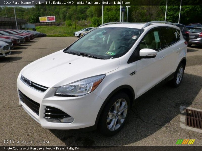 White Platinum / Medium Light Stone 2014 Ford Escape Titanium 1.6L EcoBoost 4WD