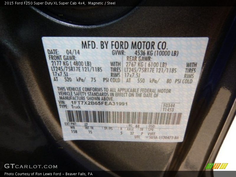 Magnetic / Steel 2015 Ford F250 Super Duty XL Super Cab 4x4