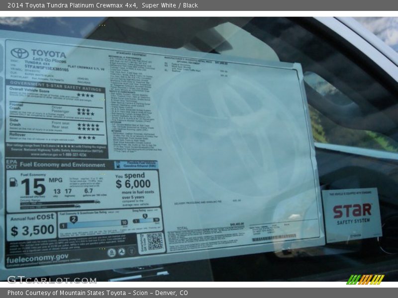 Super White / Black 2014 Toyota Tundra Platinum Crewmax 4x4