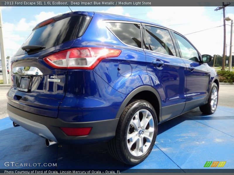 Deep Impact Blue Metallic / Medium Light Stone 2013 Ford Escape SEL 1.6L EcoBoost