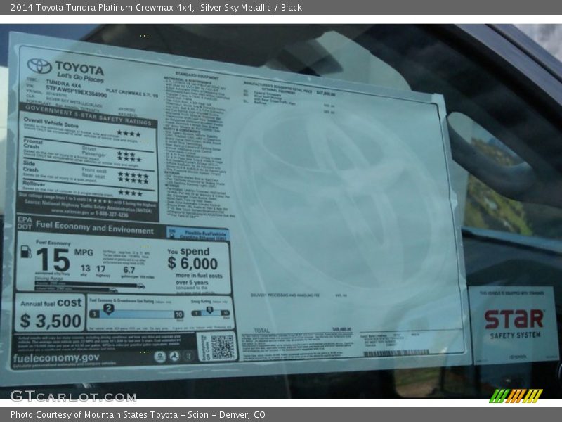 Silver Sky Metallic / Black 2014 Toyota Tundra Platinum Crewmax 4x4