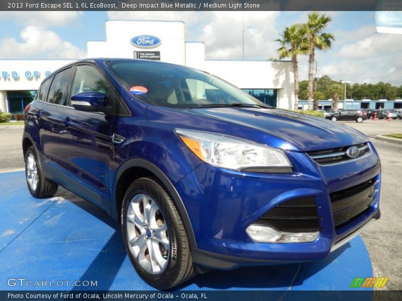Deep Impact Blue Metallic / Medium Light Stone 2013 Ford Escape SEL 1.6L EcoBoost