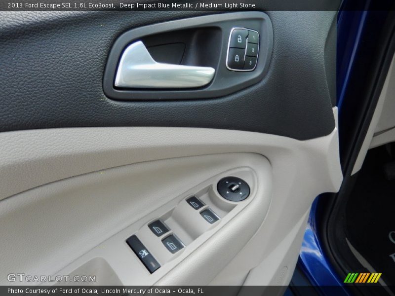 Deep Impact Blue Metallic / Medium Light Stone 2013 Ford Escape SEL 1.6L EcoBoost