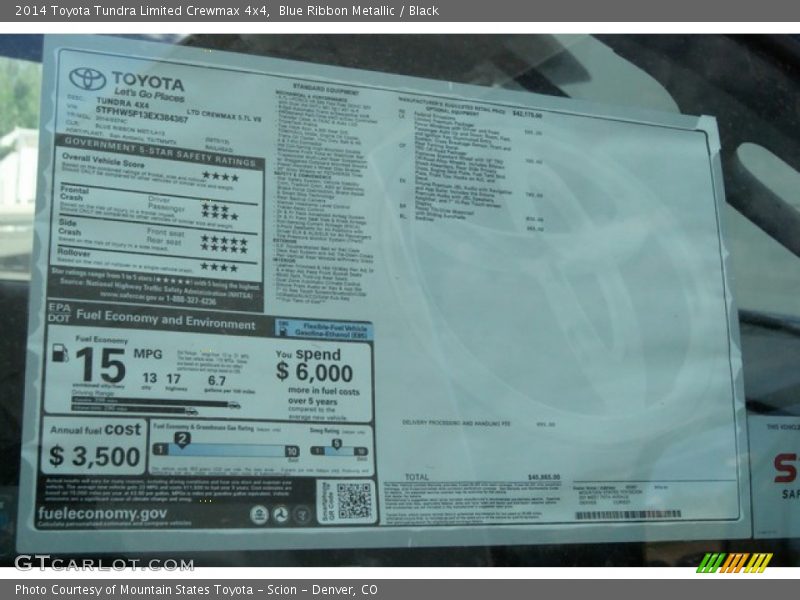 Blue Ribbon Metallic / Black 2014 Toyota Tundra Limited Crewmax 4x4