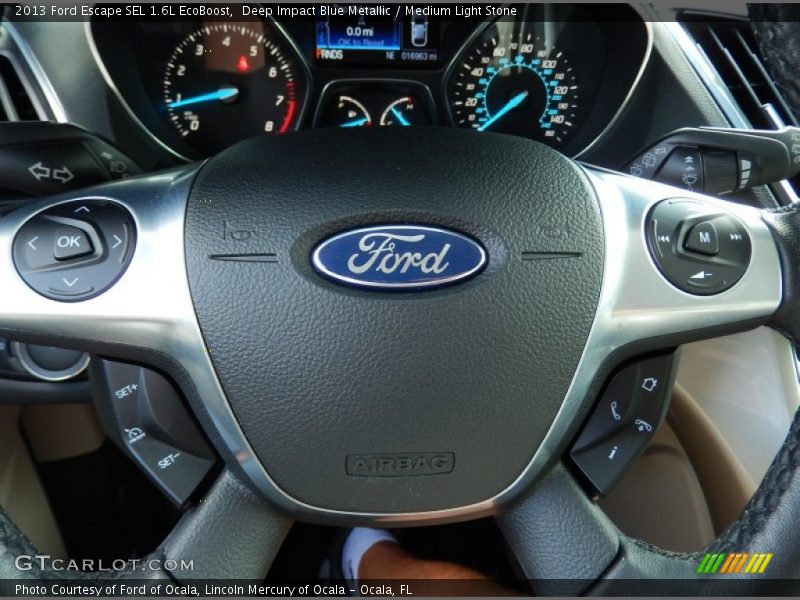 Deep Impact Blue Metallic / Medium Light Stone 2013 Ford Escape SEL 1.6L EcoBoost