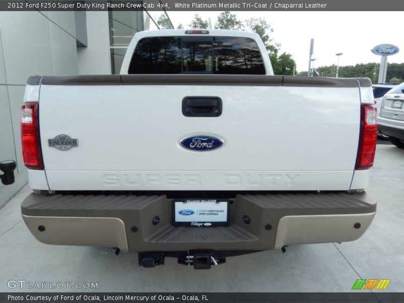 White Platinum Metallic Tri-Coat / Chaparral Leather 2012 Ford F250 Super Duty King Ranch Crew Cab 4x4