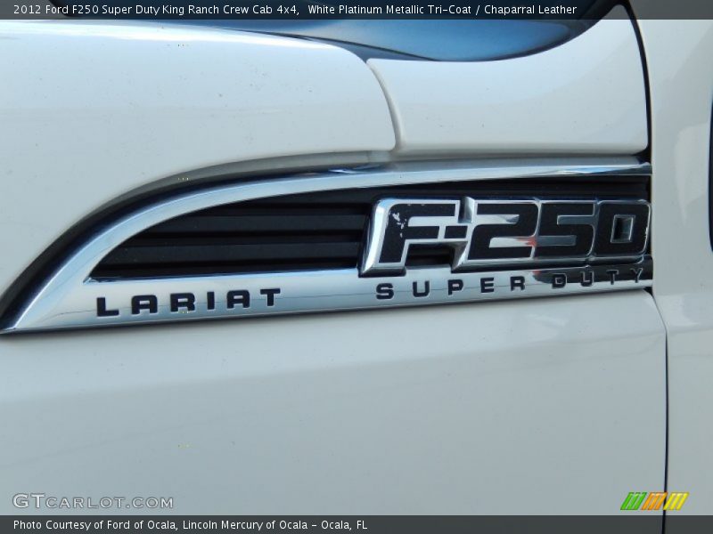 White Platinum Metallic Tri-Coat / Chaparral Leather 2012 Ford F250 Super Duty King Ranch Crew Cab 4x4