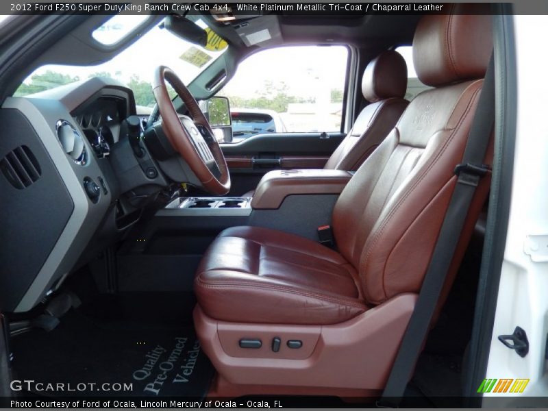 White Platinum Metallic Tri-Coat / Chaparral Leather 2012 Ford F250 Super Duty King Ranch Crew Cab 4x4