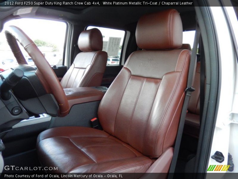 White Platinum Metallic Tri-Coat / Chaparral Leather 2012 Ford F250 Super Duty King Ranch Crew Cab 4x4
