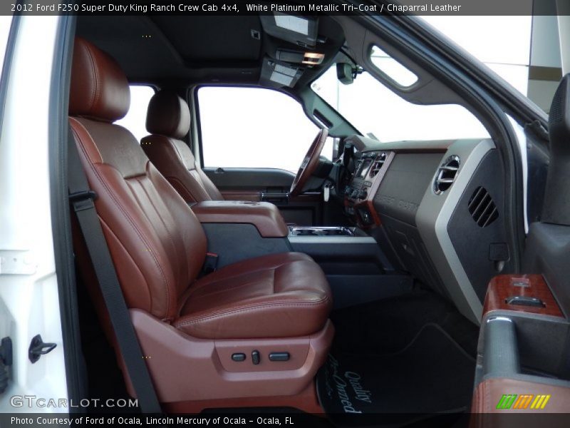White Platinum Metallic Tri-Coat / Chaparral Leather 2012 Ford F250 Super Duty King Ranch Crew Cab 4x4