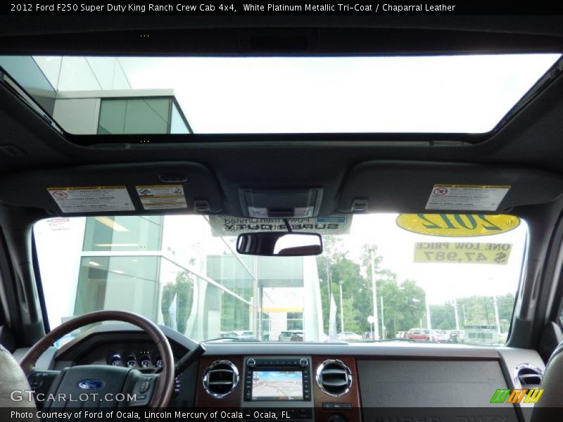 White Platinum Metallic Tri-Coat / Chaparral Leather 2012 Ford F250 Super Duty King Ranch Crew Cab 4x4