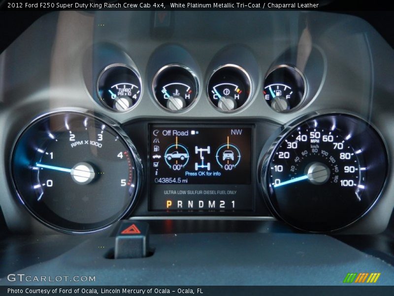 White Platinum Metallic Tri-Coat / Chaparral Leather 2012 Ford F250 Super Duty King Ranch Crew Cab 4x4