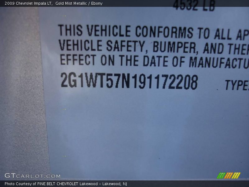 Gold Mist Metallic / Ebony 2009 Chevrolet Impala LT