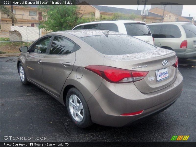 Bronze / Beige 2014 Hyundai Elantra SE Sedan