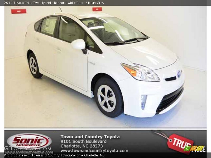 Blizzard White Pearl / Misty Gray 2014 Toyota Prius Two Hybrid