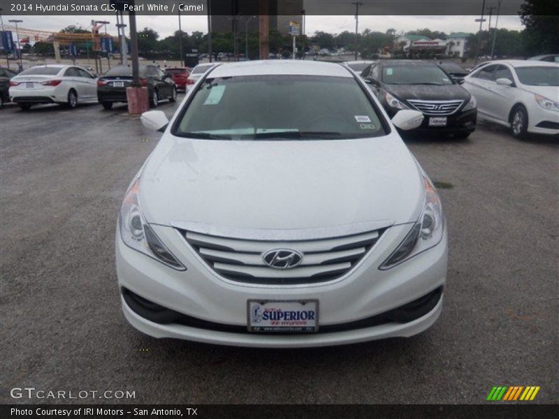 Pearl White / Camel 2014 Hyundai Sonata GLS