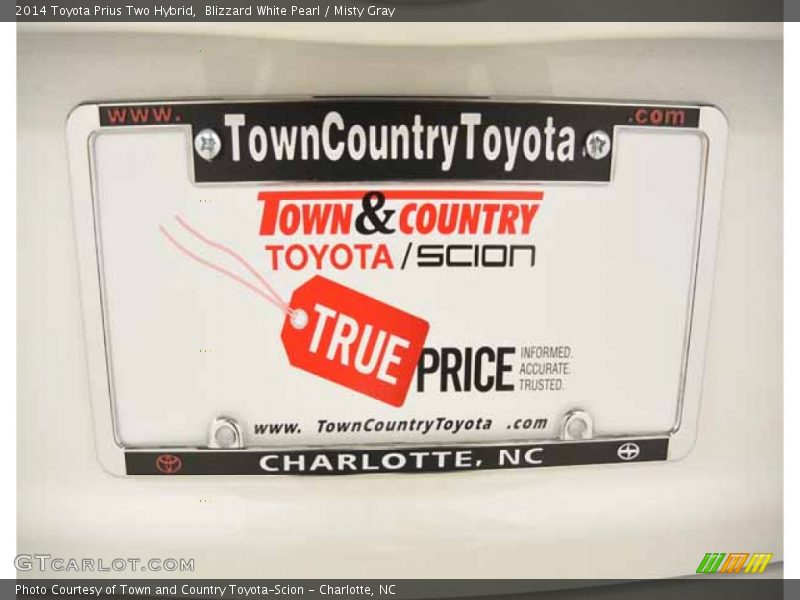 Blizzard White Pearl / Misty Gray 2014 Toyota Prius Two Hybrid