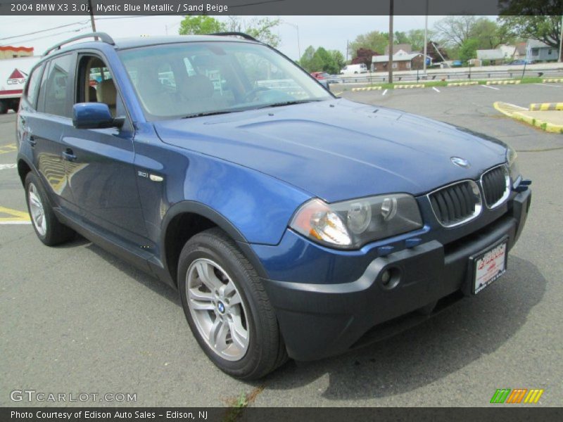 Mystic Blue Metallic / Sand Beige 2004 BMW X3 3.0i