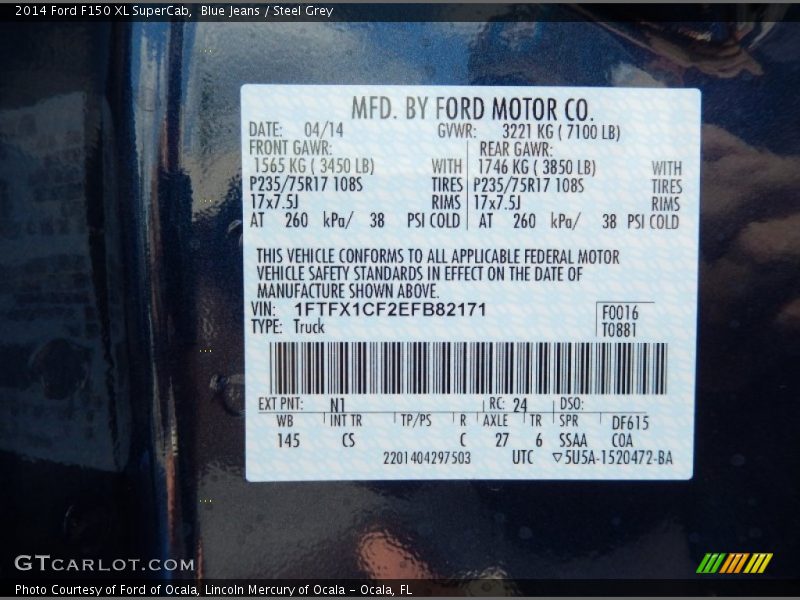 Blue Jeans / Steel Grey 2014 Ford F150 XL SuperCab