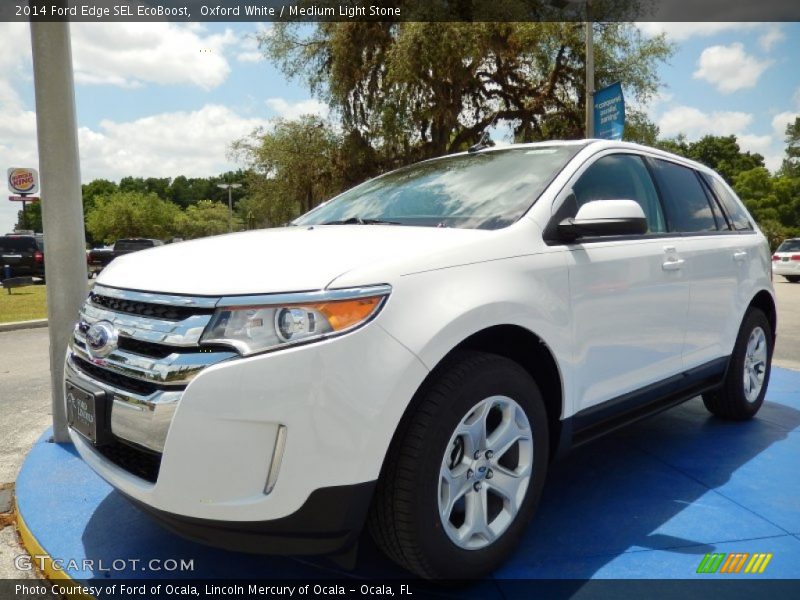 Oxford White / Medium Light Stone 2014 Ford Edge SEL EcoBoost