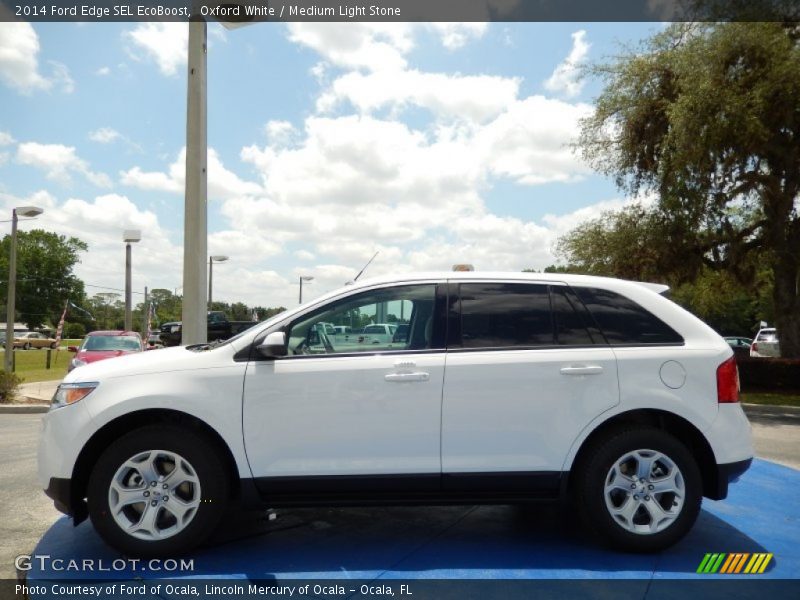 Oxford White / Medium Light Stone 2014 Ford Edge SEL EcoBoost