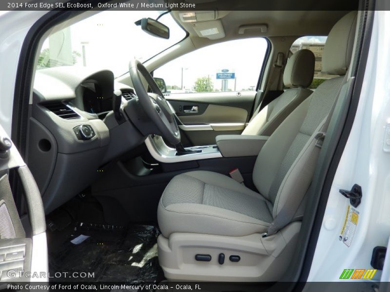 Oxford White / Medium Light Stone 2014 Ford Edge SEL EcoBoost