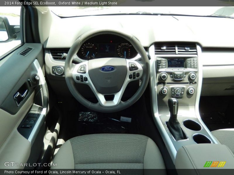 Oxford White / Medium Light Stone 2014 Ford Edge SEL EcoBoost