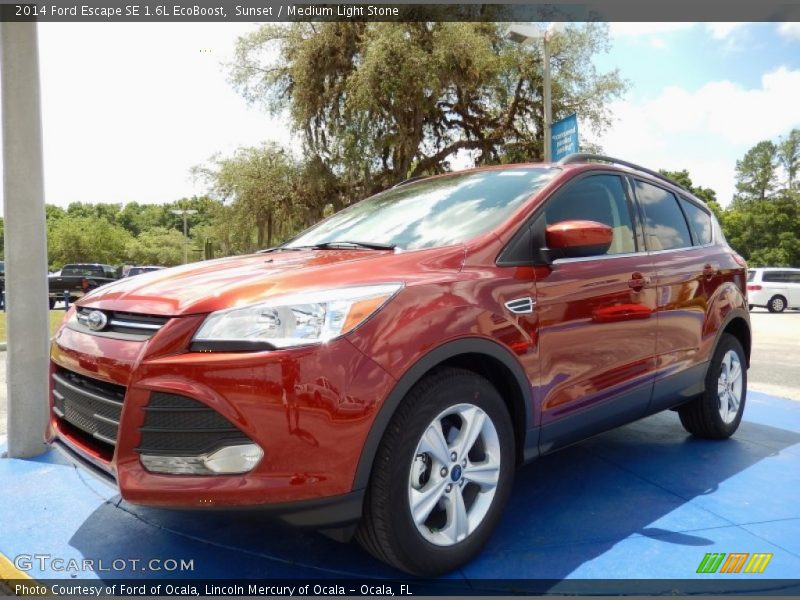 Sunset / Medium Light Stone 2014 Ford Escape SE 1.6L EcoBoost